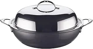 Hestan - Nanobond Collection - Titanium Stainless Steel 14-Inch Wok With Lid - Toxin, Pfas, & Chemical Free Clean Cookware, Induction Cooktop Compatible