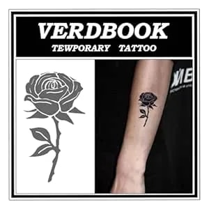 Semi Permanent Tattoos, 2 Sheets Temporary Tattoo Kit With Realistic Body Stickers, Long Lasting 1-2 Weeks, Fake Tattoo For Women Men Adult, Waterproof & Non-Reflective, Velvet Noir