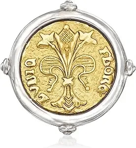 Ross-Simons Italian 2-Tone Sterling Silver Replica Florin Coin Ring