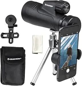 Celestron – Outland X 20x50 Monocular – Includes Smartphone Adapter And Tripod – Large 50mm Objective Lens – Multi-Coated Optics – Bak-4 Prism –Waterproof & Fogproof – Belt Case Included