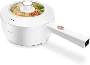 Bear 2l Electric Hot Pot electric1000w, Nonstick, Adjustment Power,White