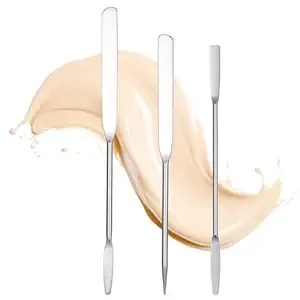3 Pcs Foundation Spatula Makeup Spatula Stainless Steel Professional Makeup Spatulas For Even Application Of Foundation Tiny Facial Beauty Palette Mixer Face Cream Applicator Cosmetic Mixing Tool