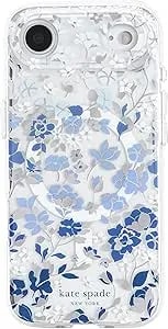 Kate Spade New York Iphone Air Case - Compatible With Magsafe - Designer Phone Case - Flowerbed Blue Gems