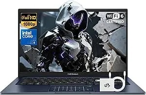ASUS Vivobook 14 Inch FHD IPS Laptop, Intel 10-Core 5 120U(Beat i7-1335U, Up To 5GHz), 16GB RAM 512GB SSD, Computer For Business And Students Study-Home With Wi-Fi 6, Privacy Webcam, Numberpad, Win 11