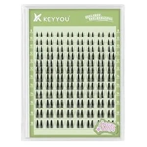 Keyyou Lash Clusters 120pcs D Curl Angel Eyelash Extension Thick Wispy Natural Band Lash With Waterproof Diy Lash Extension At Home（Angel a09-D-8-16mix）