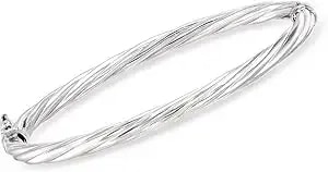 Ross-Simons Italian 4mm Sterling Silver Twisted Bangle Bracelet