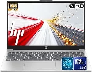 HP Latest 15.6" FHD Laptop - Intel 13th 8 Cores i3 CPU (Beat 11th i5) - 256GB SSD - Long Battery Life - Fingerprint Reader - Wi-Fi 6 - Windows 11 With Office 365 For The Web - No Mouse