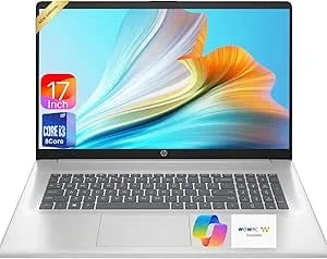 Hp 17 Inch Laptop 2026 Edition, Intel 13th i3 (8 Cores), 8gb Ram, 17.3" Ips, Usb-C, Wi-Fi 6, 128gb Ssd, Windows 11, Large Screen