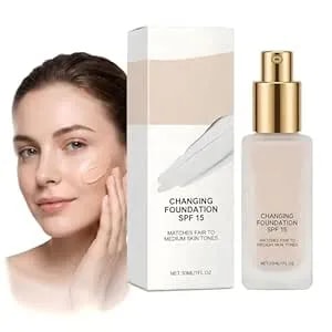 Color Changing Foundation For Mature Skin – Upgraded 3-In-1 Hydrating Foundation, Concealer & Moisturizer – Lightweight, Natural Glow, Self-Adjusting To All Skin Tones – Travel-Friendly, 1 Pcs