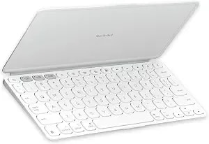 Logitech Keys-To-Go 2 Portable Wireless Ipad Keyboard With Built-In Cover, Slim And Compact Bluetooth Keyboard For Ipad, Iphone, Mac, And Apple Tv, Easily Switch With Devices - Pale Grey