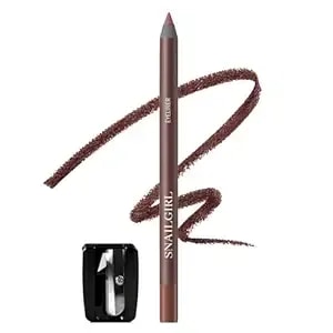 Plum Brown Creamy Glide-On Eyeliner Pencil For Mature Eyes, No Tugging Or Pulling For Soft & Natural Look,Waterproof Smudge-Proof Long-Lasting With Sharpener