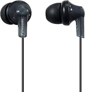 Panasonic Ergofit Wired Earbuds, 3.5mm Jack Wired Headphones With Dynamic Crystal-Clear Sound And Ultra Soft Ergonomic Custom-Fit Earpieces (S/M/L), For Phones And Laptops, Rp-hje120-K (Black)