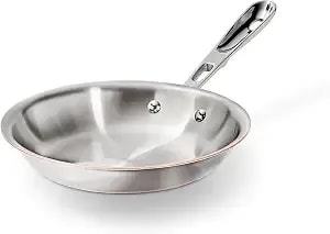 All-Clad Copper Core 5-Ply Stainless Steel Fry Pan 8 Inch Induction Oven Broiler Safe 600f Pots And Pans, Cookware Silver