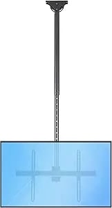 Startech.Com Tv Ceiling Mount, Hanging Single Screen Vesa Mount For 32”-75" Tvs/Displays - Height Adjustable Telescopic Pole