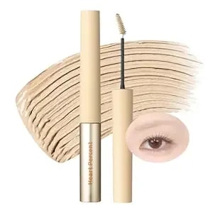 Heart Percent Dote On Mood Fake-Up Browcara, Waterproof Volumizing Long-Lasting Brow Pencil, Fast Fix Ultra-Fine Eyebrow Color Mascara, Cruelty Free, Vegan, 16g, 01. Pale Blonde