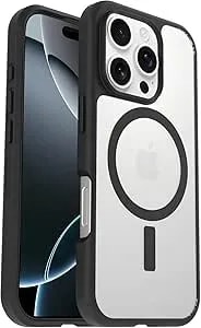 Otterbox Iphone 16 Pro (Only) - React Series Case - Black Crystal (Clear/Black) - Snaps To Magsafe - Ultra-Thin - Non-Retail Packaging