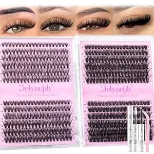 Lash Clusters Kit 30d+40d+60d+80d Wispy Eyelash Clusters 8-16mm Cluster Eyelash Extensions Kit Diy Lash Extension Kit For Beginners 456pcs Individual Lashes Kit With Lash Band & Seal