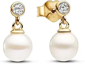 Pandora Treated Freshwater Cultured Pearl & Stone Drop Earrings 263153c01