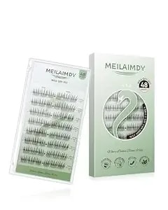 Self Adhesive Diy Lashes,0.07mm C Curl 48 Clusters 10-12mm Mixed Length Pre Glued False Eyelashes No Glue Needed Natural Wispy Look Reusable For Daily Makeup Msa-Diy-017