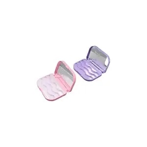 Leadigol 2 Pcs False Eyelash Storage Box, 3 Layers False Eyelash Holder Case With Mirror Portable Empty Travel Eye Lash Organizer Box For Women Girls