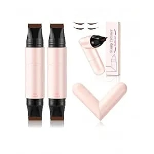 2 Pcs Dual-Ended Eyeliner Stamp, Easy To Apply Cat Eye Stamp With L/R Markings, Waterproof & Smudge-Resistant, Beginner-Friendly Winged Eyeliner (Brown)