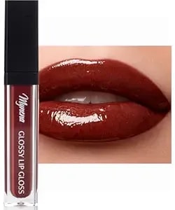 Mynena Brick Brown Glossy Lip Gloss – Non-Sticky Hydrating Liquid Lipstick - High Shine Lightweight Formula For Smooth, Juicy Lips - Wear Alone Or Layer Over Lip Stick – Cora