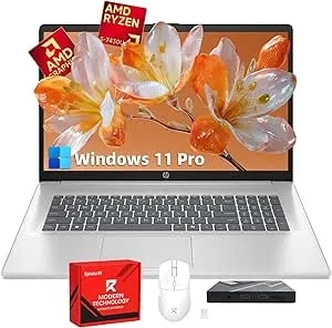 Hp 17 Touchscreen Business Laptop - 17.3" Anti-Glare Hd+ Display, Windows 11 Pro, Copilot Computer, Amd Ryzen 5 7430u (Up To 4.3ghz), Backlit Keyboard, Wi-Fi 6, Fast Charge - 16gb Ram + 512gb Ssd