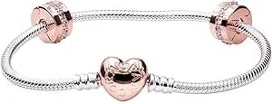 Pandora Pandora Rose Heart Clasp, Iconic Gift Set Pandora Rose Gift Set, Size: 19cm, 7.5 Inches - b801514-19