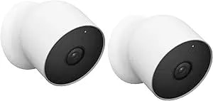 Google Nest Cam Outdoor Or Indoor, Battery Wireless Camera - 2nd Gen (Two Cameras - Wire Free)