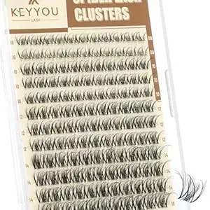 Keyyou Spider Lash Clusters Breeze Wispy Eyelash Clusters Natural D Curl 8-16mm Clusters Eyelash Extension Invisible Band Spider Lashes For Daily Makeup