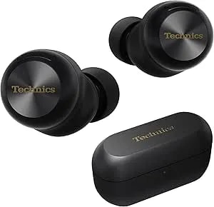 Technics Reference Class Hi-Fi Wireless Earbuds, Dolby Atmos, Head Tracking, Adaptive Noise Cancelling, 3 Device Multipoint, 10-Hr Battery, Wireless Charging, In Ear Headphones - EAH-AZ100-K (Black)