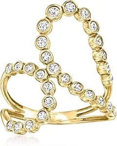Ross-Simons 0.50 Ct. T.W. Bezel-Set Diamond Double-Loop Ring In 14kt Yellow Gold