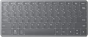 Lenovo Multi-Device Wireless Bluetooth Keyboard, Connect Up To 3 Devices Simultaneously, Compatible With Ios, Android, Windows, Slim Profile, Rechargeable, 60-Hour Battery Life, Iron Grey
