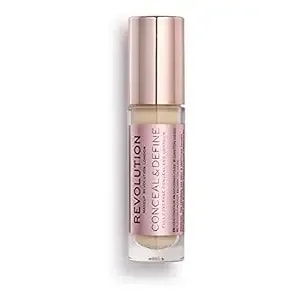 Revolution, Conceal & Define Concealer, Full Coverage & Lightweight, Long-Lasting Matte Finish, Vegan & Cruelty Free, c6 Fair Or Light Skin Tones, 0.14 Oz