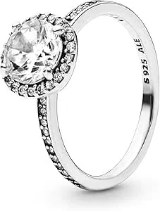 Pandora Classic Elegance Ring, Sterling Silver, Clear Cubic Zirconia, Size 4.5