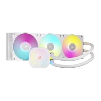 Corsair Icue Link Titan 360 Rx Rgb Liquid Cpu Cooler – 360mm Aio – Low-Noise – Flowdrive Cooling Engine – Intel Lga 1851/1700, Amd am5/am4 – 3x rx120 Rgb Fans – Icue Link System Hub Included – White