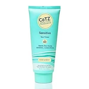 Cotz Sensitive Non-Tinted Zinc Oxide Mineral Sunscreen For Body And Face; Broad Spectrum Spf 40; 3.5 Oz / 100 G