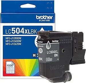 Brother Genuine lc504xlbk High Yield Black Ink Cartridge (For Use Inkvestment 1355, 1365, And 1367 Printers)