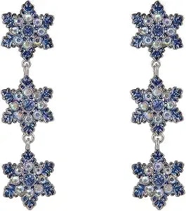 Hallmark Blue Linear Snowflake Earrings