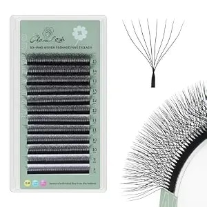 W Eyelash Extensions 8d Russian Volume Premade Fan Natural Soft Matte Black Lash Professional Salon Supplies(8d,0.07,C,14mm)