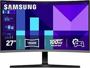 Samsung 27-Inch S3 (S39GD) FHD 100Hz Curved Monitor, Game Mode, Eye Saver Mode, Multiple Connectivity With HDMI Port, Built-In Speakers, LS27D396GANXZA, 2025