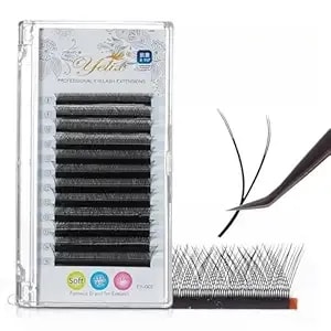 Yelix Classic Yy Lash Extensions B/C/Cc/D Curl 8-15mm Mixed Length, Fluffy Natural Look & High Efficiency For Professional Lash Artists Salon (B, 0.05 Thickness 8-15mm)