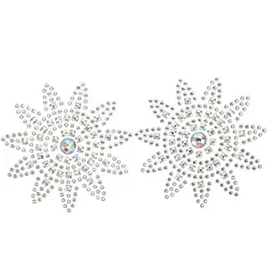 Logofun Rhinestone Chest Sticker Breast Jewelry Tattoo Sticker Sparkling Chest Sticker Temporary Tattoo Body Gems For Carnival Party Supplies