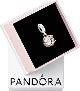 Pandora Queen & Regal Crown Dangle Charm - Queen Charm Moments Charm Bracelets - Gift For Her - Sterling Silver And 14k Rose Gold-Plated Unique Metal Blend - With Gift Box