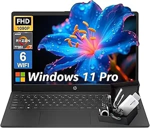 Hp 255 g10 Business Laptop 15.6" Fhd Ips Display, Amd Ryzen 7 7730u (8-Core), 16gb Ram & 512gb Ssd, Windows 11 Pro, Copilot Ai, Wifi 6, Bluetooth, Numeric Keyboard, With g255 Pro Accessory Kit Box