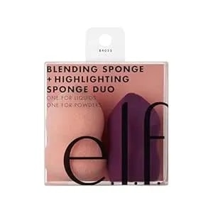 E.L.F. Blending & Highlighting Sponge Duo, Multi-Sided Makeup Sponges To Easily Blend, Sculpt, Highlight & Conceal, Vegan & Cruelty-Free