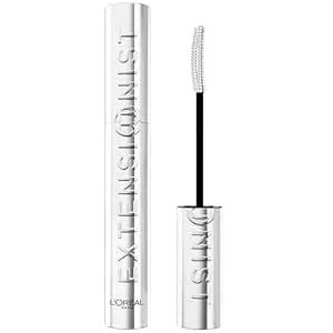 L'Oreal Paris Extensionist Mascara, Lengthening, Volumizing, And Curling Formula For A Lash Extension Eye Makeup Look, Washable Blackest Black