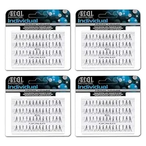 Ardell Individual Lashes Flair Long Black – Knot-Free Lash Clusters, Cluster Eyelash Extensions For Natural Volume & Length, Diy Lash Extensions, 4 Pack