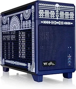Thermaltake tr100 Koralie Edition; Mitx Support; 18.9 Liters; Pcie 4.0 Riser Cable Included; 360mm Gpu Clearance; 280mm Radiator Support; Removable Pcie Bracket; Cobalt Blue; Ca-11a-00spnn-Ar