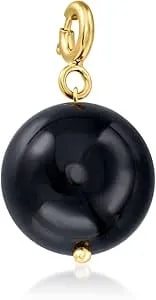 Ross-Simons 14mm Onyx Bead Charm In 18kt Gold Over Sterling